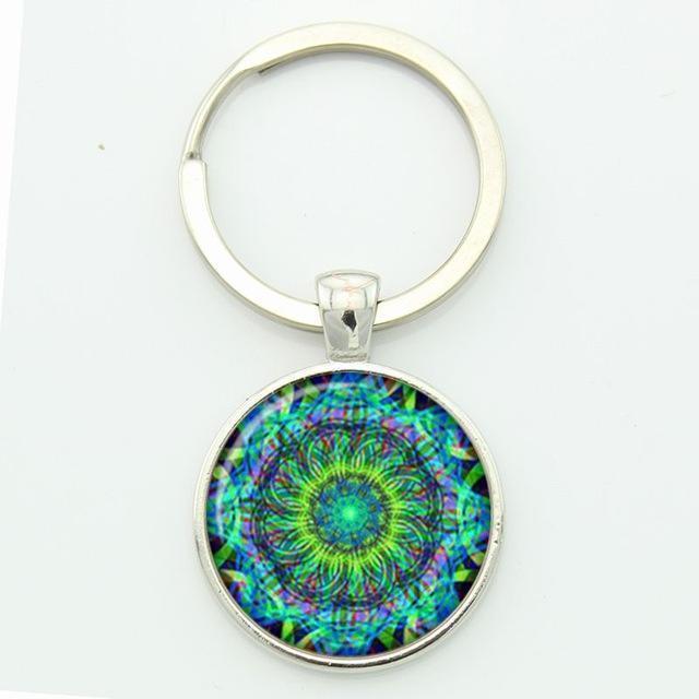 Women Glass Mandala Art Key Ring-ma17-JadeMoghul Inc.