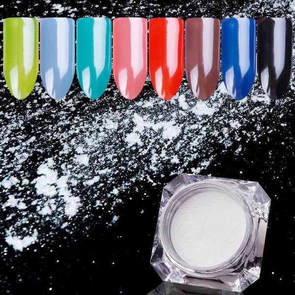 Women Gloss Effect Pearly White Nail Glitter Powder--JadeMoghul Inc.