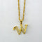 Women Gold Color Initial Pendant And Chain With Cubic Zircon