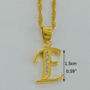 Women Gold Color Initial Pendant And Chain With Cubic Zircon-Choose Letter E-45cm Thin Chain-JadeMoghul Inc.