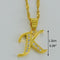 Women Gold Color Initial Pendant And Chain With Cubic Zircon-Choose Letter K-45cm Thin Chain-JadeMoghul Inc.