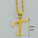Women Gold Color Initial Pendant And Chain With Cubic Zircon-Choose Letter T-45cm Thin Chain-JadeMoghul Inc.