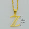 Women Gold Color Initial Pendant And Chain With Cubic Zircon-Choose Letter Z-45cm Thin Chain-JadeMoghul Inc.