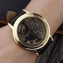 Women Gold Tree Of Life Leather strap Wrist Watch-Black Tree-JadeMoghul Inc.