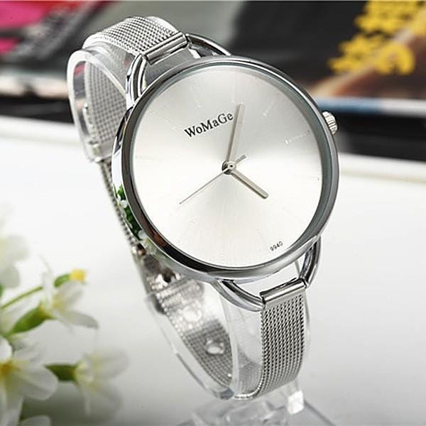Women Gold Watch - Stainless Steel Women's Watch-silver white-China-JadeMoghul Inc.