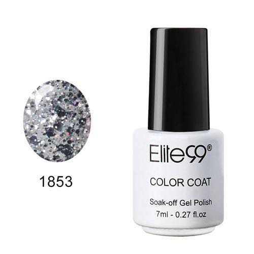 Women Gorgeous Color Gloss / Glitter UV Gel Nail Polish Lacquer-1853 Glitter Silver-JadeMoghul Inc.