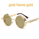 Women Gothic Steam Punk Round Shaped Sunglasses-6631 gold f gold-JadeMoghul Inc.