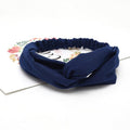 Women Headband Cross Top Knot Elastic Hair Bands Soft Solid Color Girls Hairband Hair Accessories Twisted Knotted Headwrap AExp