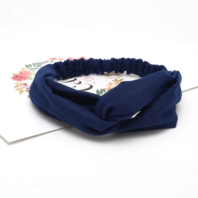 Women Headband Cross Top Knot Elastic Hair Bands Soft Solid Color Girls Hairband Hair Accessories Twisted Knotted Headwrap AExp