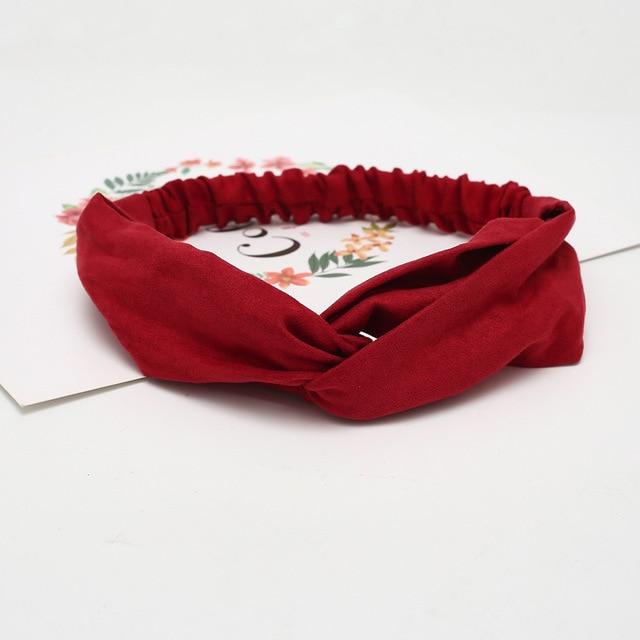 Women Headband Cross Top Knot Elastic Hair Bands Soft Solid Color Girls Hairband Hair Accessories Twisted Knotted Headwrap AExp