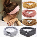 Women Headband Cross Top Knot Elastic Hair Bands Soft Solid Color Girls Hairband Hair Accessories Twisted Knotted Headwrap AExp