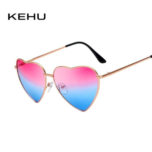 Women Heart Shaped Reflector Sunglasses With 100% UV 400 Protection-1-JadeMoghul Inc.