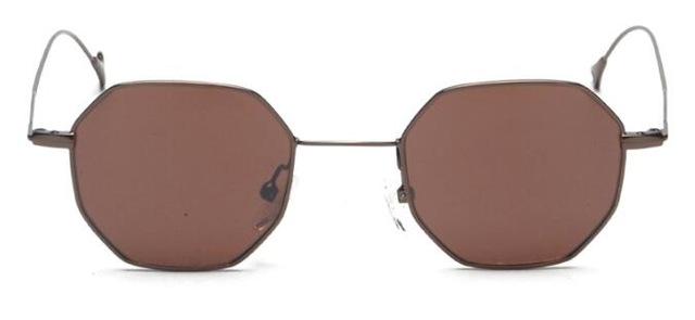 Women Hexagonal Color Tinted Sunglasses With 100% UV 400 Protection-brown-as shown in photo-JadeMoghul Inc.