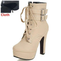 Women High Heel Ankle Boots With Zipper Closure-beige cloth-4-JadeMoghul Inc.