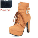 Women High Heel Ankle Boots With Zipper Closure-beige cloth-4-JadeMoghul Inc.