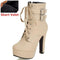 Women High Heel Ankle Boots With Zipper Closure-beige short velet-11-JadeMoghul Inc.