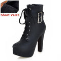 Women High Heel Ankle Boots With Zipper Closure-black short velet-11-JadeMoghul Inc.