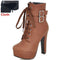 Women High Heel Ankle Boots With Zipper Closure-brown cloth-11-JadeMoghul Inc.