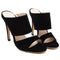 Women High Heels Mules shoes - Women Black Roman Gladiator Sandals Shoes Lady Pumps High-Heeled Slippers-Black flock-5-JadeMoghul Inc.