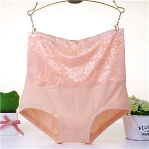 Women High Waist Flower Lace Body Shaper Panties-apricot-L-JadeMoghul Inc.