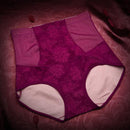 Women High Waist Tummy Control Body Slimming Lace Panties-2007 Wine Red-JadeMoghul Inc.