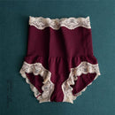 Women High Waist Tummy Control Body Slimming Lace Panties-2011 Deep red-JadeMoghul Inc.
