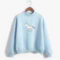 Women Hoodies Female Long Sleeve Fleece Turtleneck Sweatshirt 2017 Autumn Winter Kawaii Unicorn Print Harajuku Casual Pullover-blue-M-JadeMoghul Inc.
