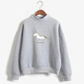 Women Hoodies Female Long Sleeve Fleece Turtleneck Sweatshirt 2017 Autumn Winter Kawaii Unicorn Print Harajuku Casual Pullover-grey-M-JadeMoghul Inc.
