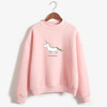 Women Hoodies Female Long Sleeve Fleece Turtleneck Sweatshirt 2017 Autumn Winter Kawaii Unicorn Print Harajuku Casual Pullover-pink-M-JadeMoghul Inc.
