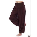 Women Jersey Harem Pants In Solid Colors-W00239 coffee-S-JadeMoghul Inc.