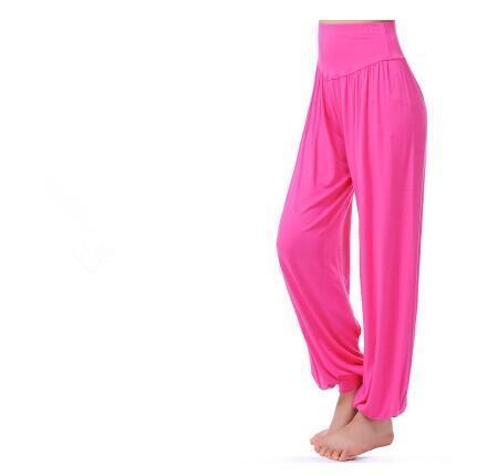 Women Jersey Harem Pants In Solid Colors-W00239 hot pink-S-JadeMoghul Inc.