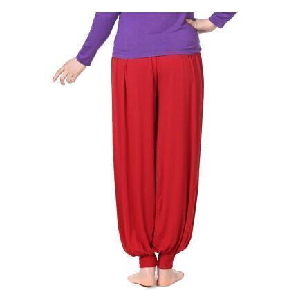 Women Jersey Harem Pants In Solid Colors-W00239 wine-S-JadeMoghul Inc.