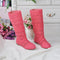 Women Knee High Lace Boots-Beige-4.5-JadeMoghul Inc.
