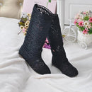 Women Knee High Lace Boots-Black-4.5-JadeMoghul Inc.