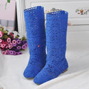Women Knee High Lace Boots-Blue-4.5-JadeMoghul Inc.
