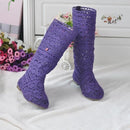 Women Knee High Lace Boots-Purple-4.5-JadeMoghul Inc.