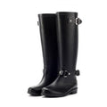 Women Knee Length Zipper Rain Boots-Black-5-JadeMoghul Inc.