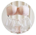Women Lace Embroidery Wire Free Bra And All Lace Panties Set-Pink-70A or 32A pants S-JadeMoghul Inc.