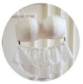 Women Lace Embroidery Wire Free Bra And All Lace Panties Set-White-70A or 32A pants S-JadeMoghul Inc.