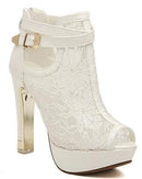 Women Lace Platform 4 Inch Stiletto Heels-white as picture-5-JadeMoghul Inc.