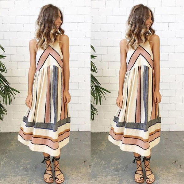 Women Lady Summer Dress Clothing Sleeveless Casual Party Dress New Arrive Sundress-Multi-S-JadeMoghul Inc.