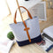 Women Large Capacity Bucket Tote With Strap Detailing-A Light Gray-Medium Size-JadeMoghul Inc.