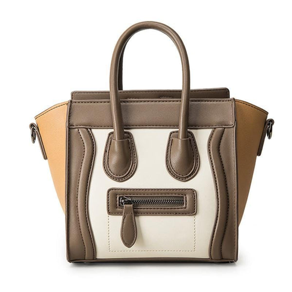 Women Large Capacity Color Block Hand Bag With front Zipper Pocket-black-29cm-JadeMoghul Inc.