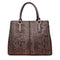 Women Large Capacity Faux Leather Snake Skin Embossed Office Bag / Hand Bag-Brown-China-32X14X24cm-JadeMoghul Inc.