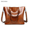 Women Large Capacity Patent Leather Solid Color Shoulder Bag-Black-31x28x12cm-JadeMoghul Inc.