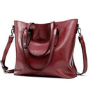 Women Large Capacity Patent Leather Solid Color Shoulder Bag-Wine Red-31x28x12cm-JadeMoghul Inc.