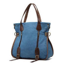 Women Large capacity Tote Bag With Zipper And Buckle Strap Detailing-Blue-China-40x37x15cm-JadeMoghul Inc.