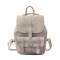 Women Leather Backpack With Flap Closure-02 Grey-China-23x13x29cm-JadeMoghul Inc.
