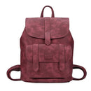 Women Leather Backpack With Flap Closure-05 burgundy-China-23x13x29cm-JadeMoghul Inc.