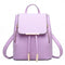 Women Leather Backpack With Metal Plate Detailing AExp